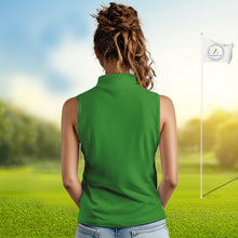 Load image into Gallery viewer, Green Christmas Funny Santa Sleeveless Golf Polo Shirt Custom Xmas Ladies Golf Attire, Christmas gift NQS10927