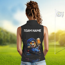 Load image into Gallery viewer, Funny American Flag Golf ball Women sleeveless polo shirts custom golf and beer ladies golf apparel NQS10009