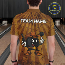 Load image into Gallery viewer, Funny Bowling Cowboy vintage retro Bowling Shirts for Men Custom Team mens bowling outfits | Brown NQS11128