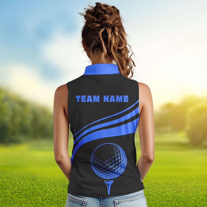 Personalized sleeveless polo golf shirts for women custom black and blue golf shirts team golf jersey NQS9430