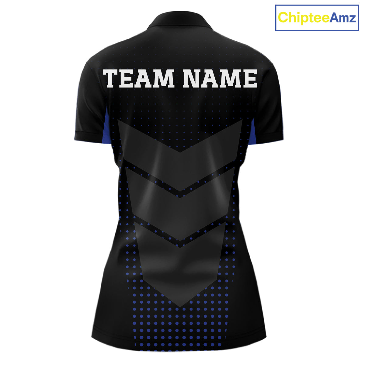 Navy blue and Black Womens Bowling Jerseys Custom Team bowling polo shirts, bowling zip jerseys NQS11532