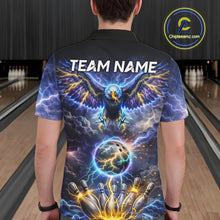 Load image into Gallery viewer, Custom Blue Lightning Thunder Eagle Bowling team shirts For Men, cool Bowling jersey gift for bowlers NQS11537