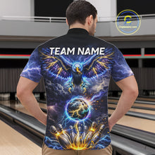 Load image into Gallery viewer, Custom Blue Lightning Thunder Eagle Bowling team shirts For Men, cool Bowling jersey gift for bowlers NQS11537