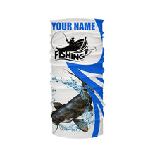 Load image into Gallery viewer, Flathead Catfish fishing Custom UV protection long sleeve fishing shirt, Catfish fishing jersey | Blue NQS5033