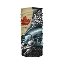 Load image into Gallery viewer, Vintage Canadian Flag Salmon Fishing Custom long sleeve performance Fishing Shirts, Salmon jerseys NQS5334