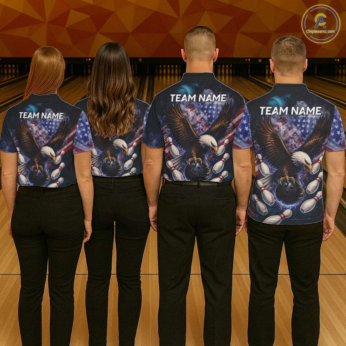 Smoke American Flag Eagle Bowling shirts For Men Custom patriotic Eagle bowling uniforms Team Jerseys NQS11540