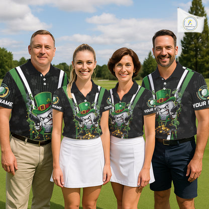 Funny St Patrick cowboy golf ball gunner black green Women golf polo shirts Custom ladies golf outfit NQS11542