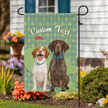 Load image into Gallery viewer, Custom text and pet photo green argyle pattern golf Garden Flag, Personalized Golfing Gift NQS9905