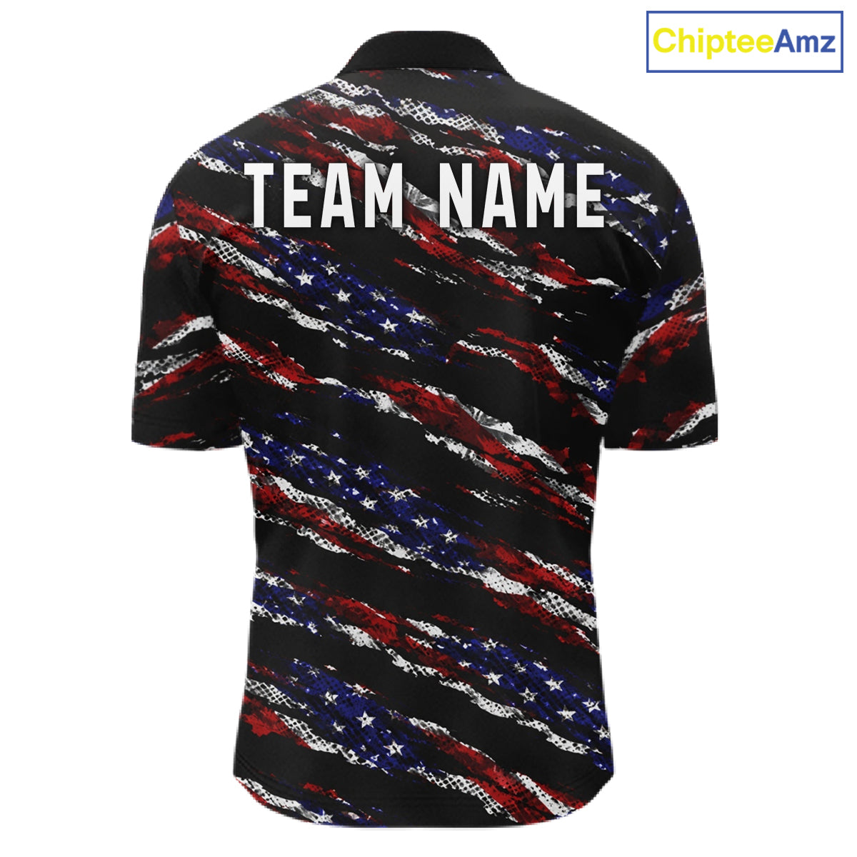 Black American Flag pattern bowling shirt for men custom patriotic jerseys team bowling gifts for men NQS11552