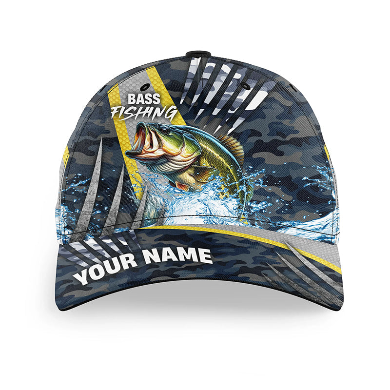 Largemouth Bass fishing camo Custom Bass fishing hat Unisex Fishing Baseball Angler hat cap NQS10186