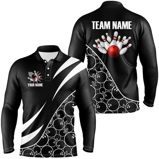 Black and white Bowling camo League Jerseys For Men Custom Retro Bowling Shirts For Team Bowlers NQS7558