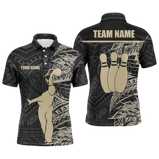 Custom bowling shirt for men – personalized team jersey front view