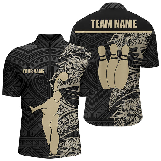 Custom bowling shirt for men – personalized team jersey front view