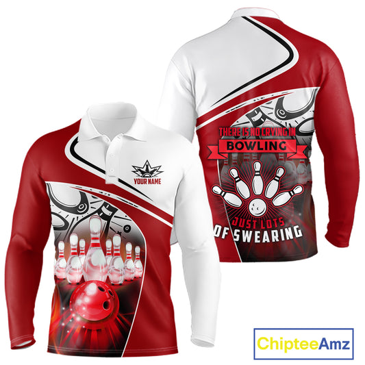 Funny Bowling Shirts For Men custom name There is no crying in bowling just lots of swearing NQS11349