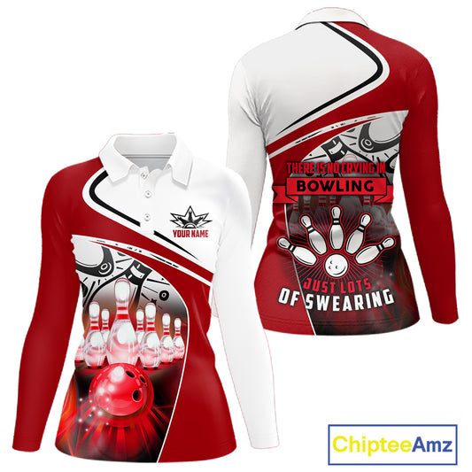 Funny Bowling Shirts For Women custom name There is no crying in bowling just lots of swearing NQS11349