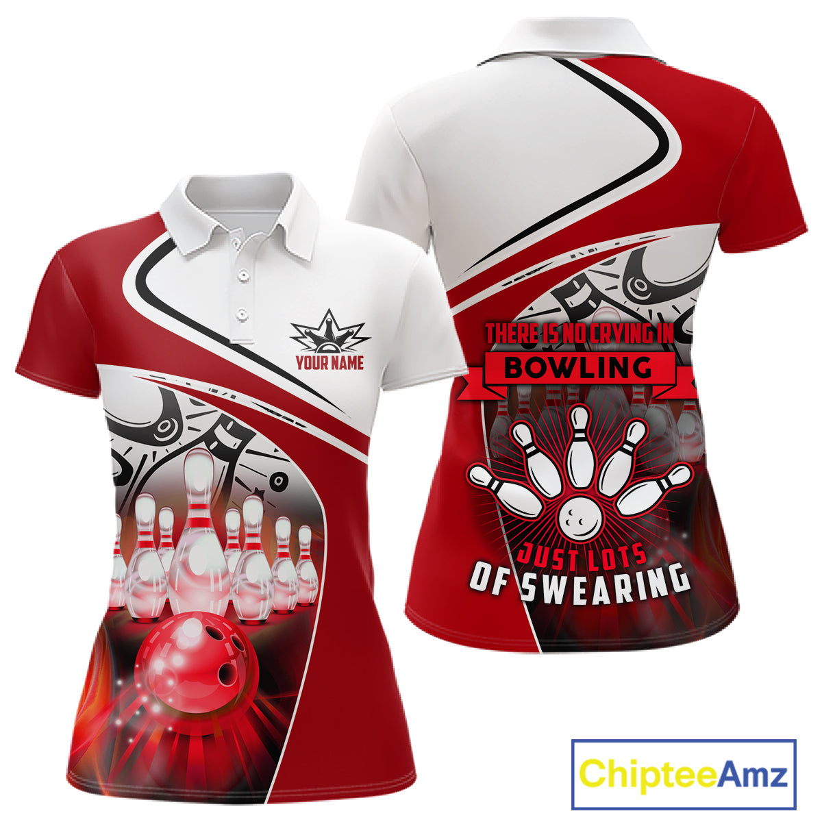 Funny Bowling Shirts For Women custom name There is no crying in bowling just lots of swearing NQS11349