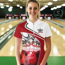 Load image into Gallery viewer, Funny Bowling Shirts For Women custom name There is no crying in bowling just lots of swearing NQS11349