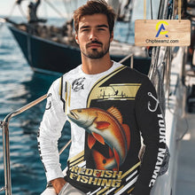 Load image into Gallery viewer, Personalized Redfish fishing shirts Custom sun protection Red Drum fishing team jerseys | Gold NQS11690