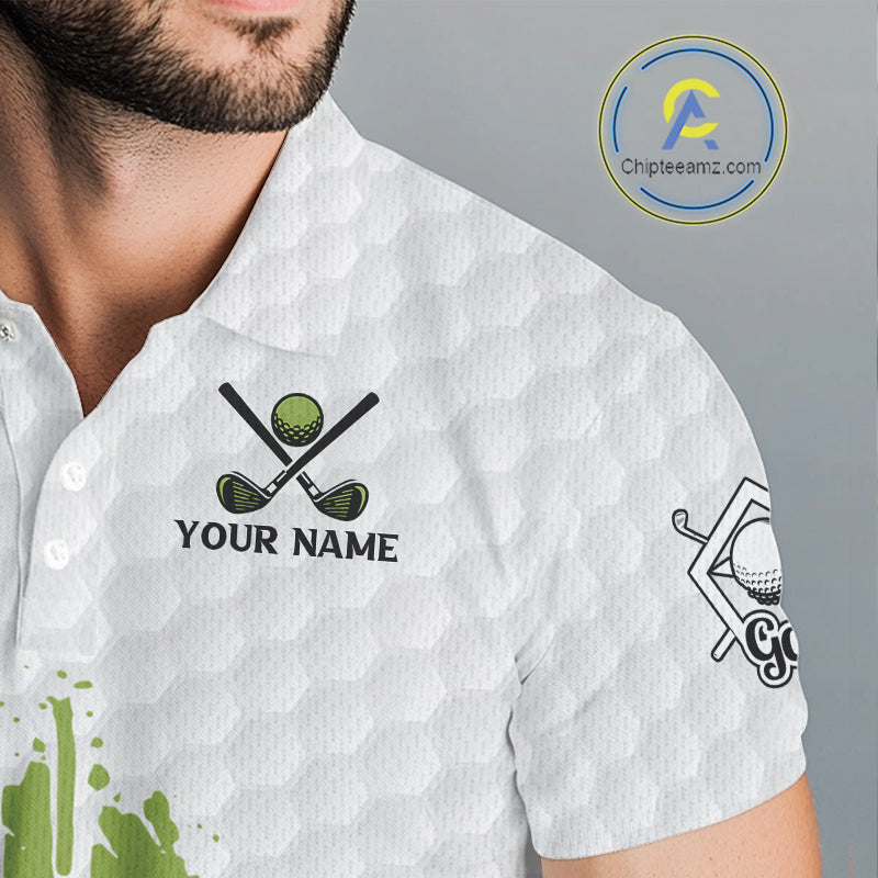 Green and White American Flag Golf Polo shirt for Men Custom patriotic golf team uniform outfit NQS9796