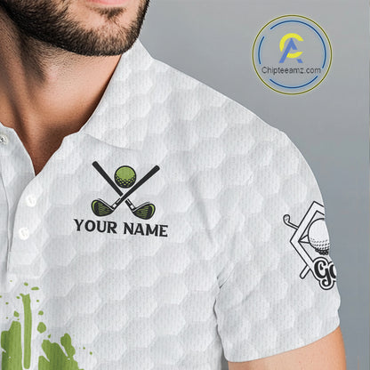 Green and White American Flag Golf Polo shirt for Men Custom patriotic golf team uniform outfit NQS9796