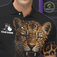 Load image into Gallery viewer, Custom Leopard Bowling Polo, Quarter Zip Jerseys for Men, Personalized Leopard Bowling Team shirts NQS11570