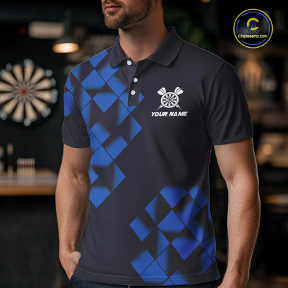 Personalized Black and Blue Darts Board 3D Printed Men Dart Shirts Custom Cool Dart Jerseys For Team NQS11567