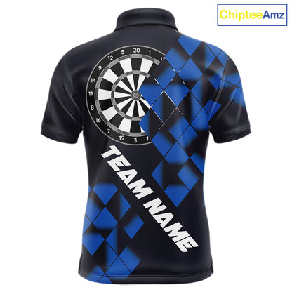 Personalized Black and Blue Darts Board 3D Printed Men Dart Shirts Custom Cool Dart Jerseys For Team NQS11567