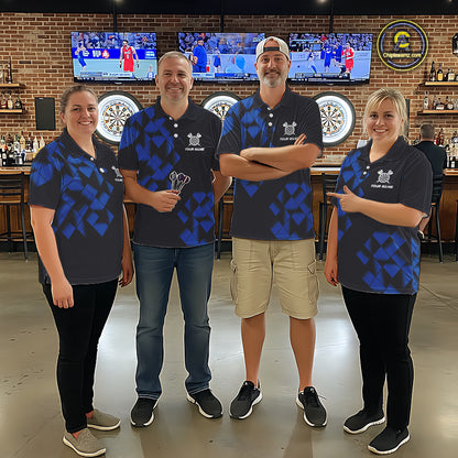 Personalized Black and Blue Darts Board 3D Printed Men Dart Shirts Custom Cool Dart Jerseys For Team NQS11567