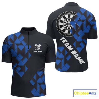 Personalized Black and Blue Darts Board 3D Printed Men Dart Shirts Custom Cool Dart Jerseys For Team NQS11567