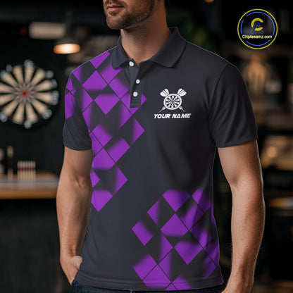 Personalized Black and Purple Dart Board 3D Printed Men Dart Shirts Custom Cool Dart Jerseys For Team NQS11568