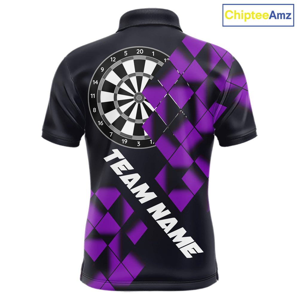 Personalized Black and Purple Dart Board 3D Printed Men Dart Shirts Custom Cool Dart Jerseys For Team NQS11568