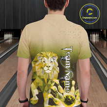 Load image into Gallery viewer, Yellow Lightning Lion Bowling Polo, Quarter Zip Shirts for Men Custom Lion Bowling Team jerseys NQS11569