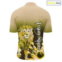 Load image into Gallery viewer, Yellow Lightning Lion Bowling Polo, Quarter Zip Shirts for Men Custom Lion Bowling Team jerseys NQS11569