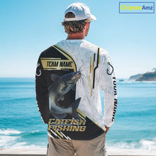 Load image into Gallery viewer, Personalized Catfish fishing shirts Custom sun protection Catfish fishing team jerseys | Gold NQS11160