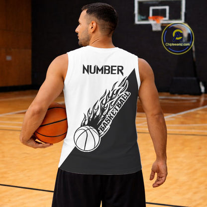 Black and White Flame Basketball shirts custom name and number Basketball team jerseys NQS11364