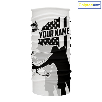 Carp hunter bowfishing black & white American flag Custom UV sun protection Long sleeve Fishing Shirt NQS9817