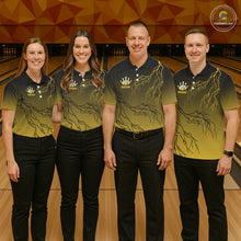Load image into Gallery viewer, Black and Yellow gradient storm Lightning thunder Bowling shirts for Women Custom Bowling Team Jerseys NQS11172