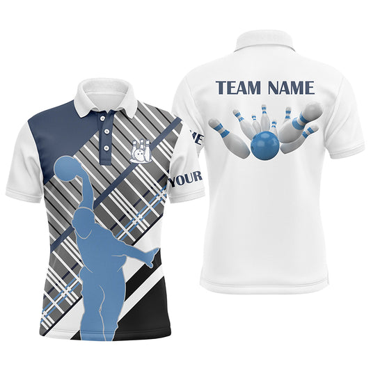 Custom bowling shirt for men – personalized team jersey front view