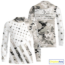 Load image into Gallery viewer, American flag Light gray camo fishing personalized patriotic UV Protection camouflage Fishing jersey NQS10367