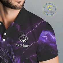 Load image into Gallery viewer, Purple Flame Dragon Golf polo shirt For Men Custom Dragon team mens golf outfits, gift for golf lover NQS10792