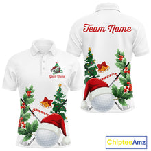 Load image into Gallery viewer, Christmas golf ball clubs Men's polo golf shirts Custom Christmas team golf jerseys NQS10805