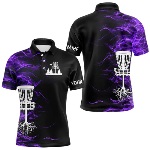 Purple smoke black Disc Golf Polo Shirt For Men custom team disc golf basket Mens disc golf outfits NQS11199