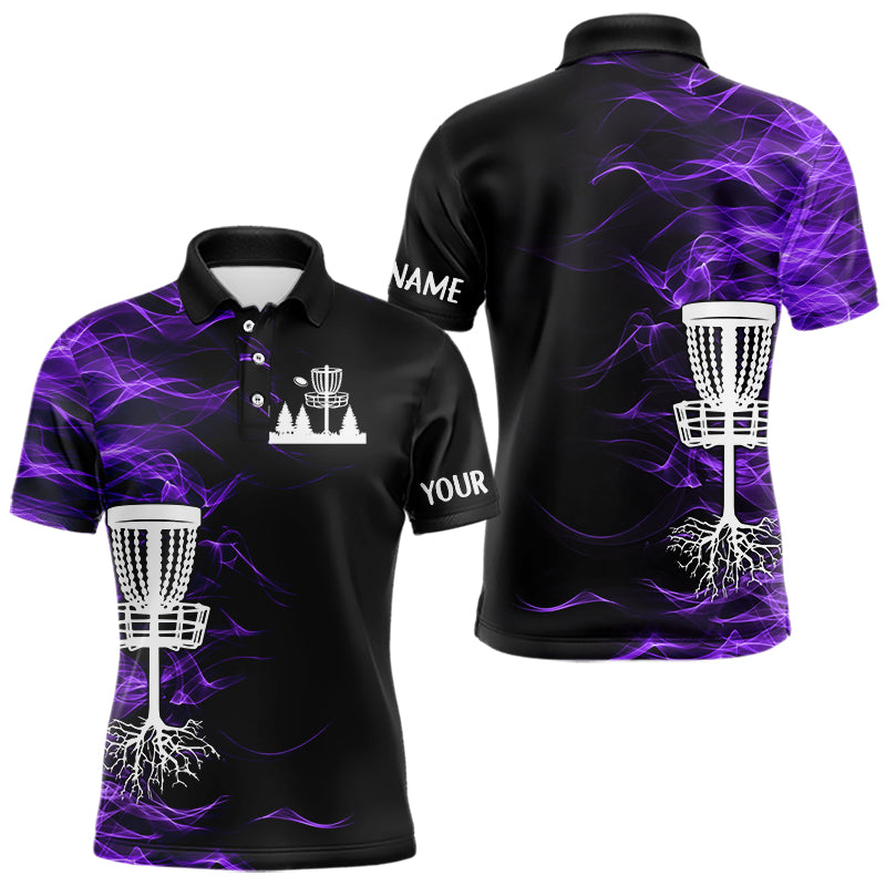Purple smoke black Disc Golf Polo Shirt For Men custom team disc golf basket Mens disc golf outfits NQS11199