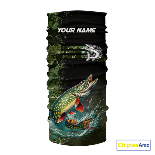 Northern Pike fishing camouflage Custom performance long sleeve Fishing Shirts, Pike Fishing jerseys NQS10082