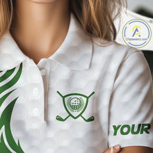 Load image into Gallery viewer, Custom White and Green St Patrick&#39;s day pattern Golf Polo Shirts For Women, team ladies golf outfit NQS11209