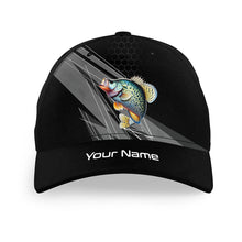 Load image into Gallery viewer, Personalized Black camo Crappie Fishing baseball cap, Crappie fishing hats for men, women NQS9953