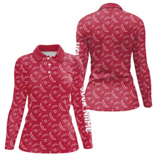 Load image into Gallery viewer, Pink Heart Wings pattern Women golf polo shirts custom Valentines golf shirts for ladies, gift for her NQS9369