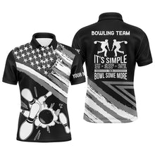 Load image into Gallery viewer, Custom Black bowling shirt for men – personalized team jersey front view