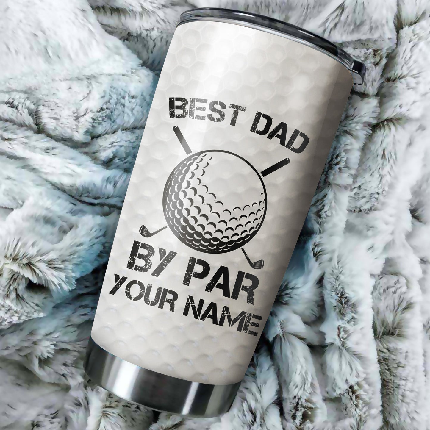 Best Dad By Par Black American Flag Custom Tumbler Cup personalized father's day golf gifts for dad NQS9868