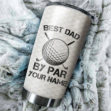 Load image into Gallery viewer, Best Dad By Par Black American Flag Custom Tumbler Cup personalized father&#39;s day golf gifts for dad NQS9868